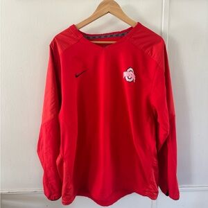 Nike Ohio State Buckeyes Pullover Red Windbreaker Men’s Size Large